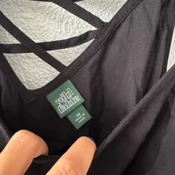 Women's Wild Fable Black Mini Tiered Sleeveless Dress XS - Picture 3 of 5